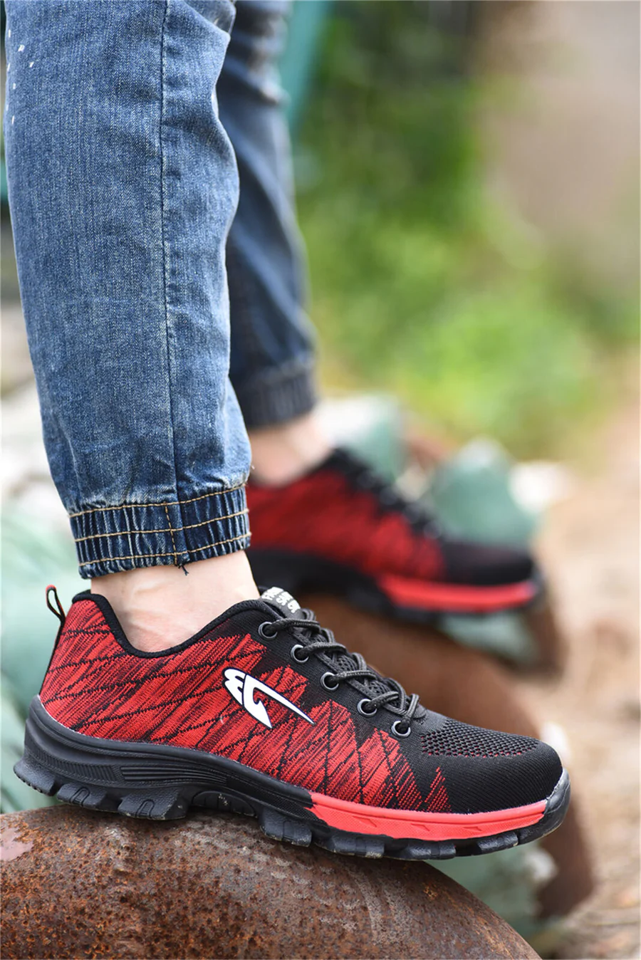 Men's work steel toe bulletproof safety shoes hiking sneakers