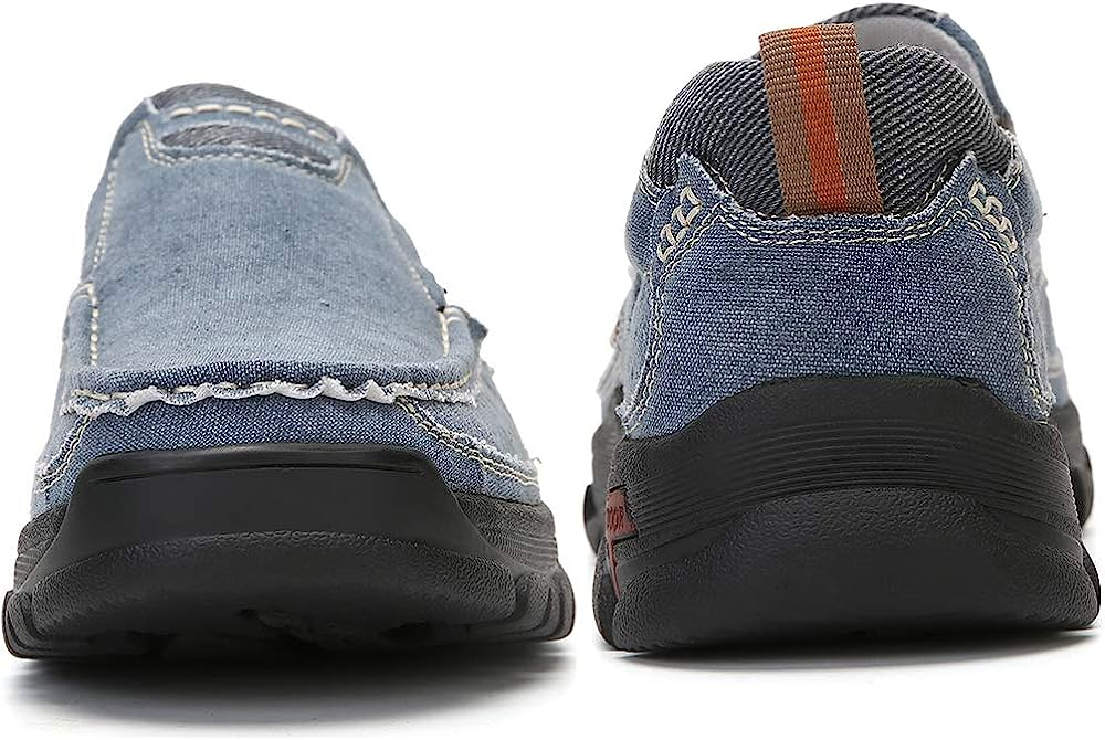 Mens Round Toe Canvas Slip-On Loafers antiskid Walking Casual Shoes