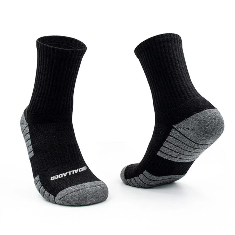 Dallader Men's Athletic Cushioned Crew Socks with Arch Compression for a Secure Fit (3-Pair)