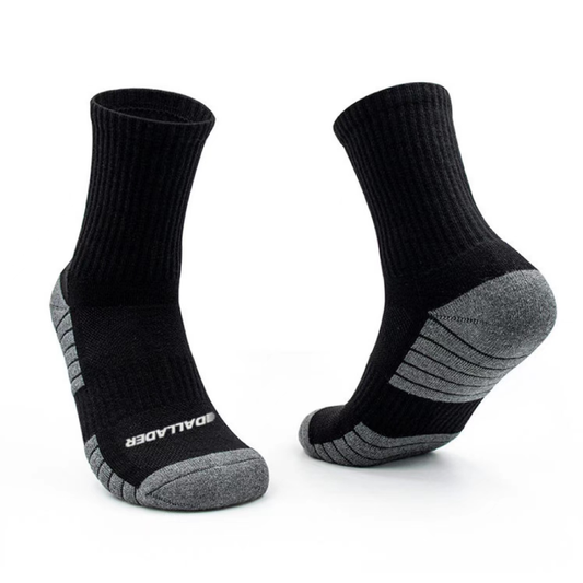 Dallader Men's Athletic Cushioned Crew Socks with Arch Compression for a Secure Fit (3-Pair)