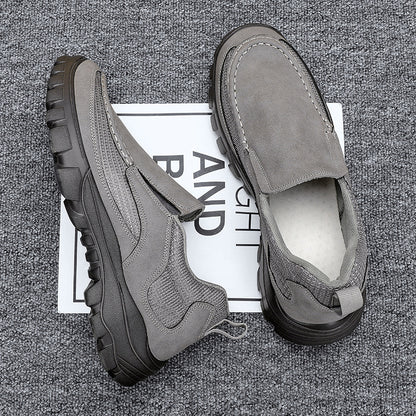 (Medical Certification) Men's Orthopedic Genuine Leather Shoes for Diabetics, Arch Support Hiking Shoes for Plantar Fasciitis