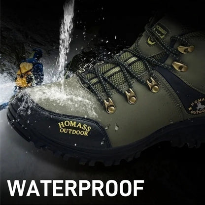 Men’s Trekking Waterproof Slip-on Boots Breathable Outdoor Non-Slip Ankle Boots