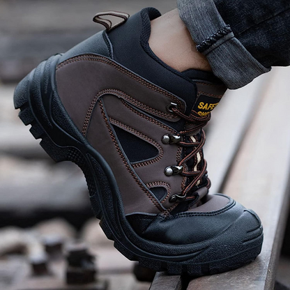 Men Fashion Steel Toe Cap Shoes Waterproof Non-Slip Safety Work Boots (ANSI Approved)