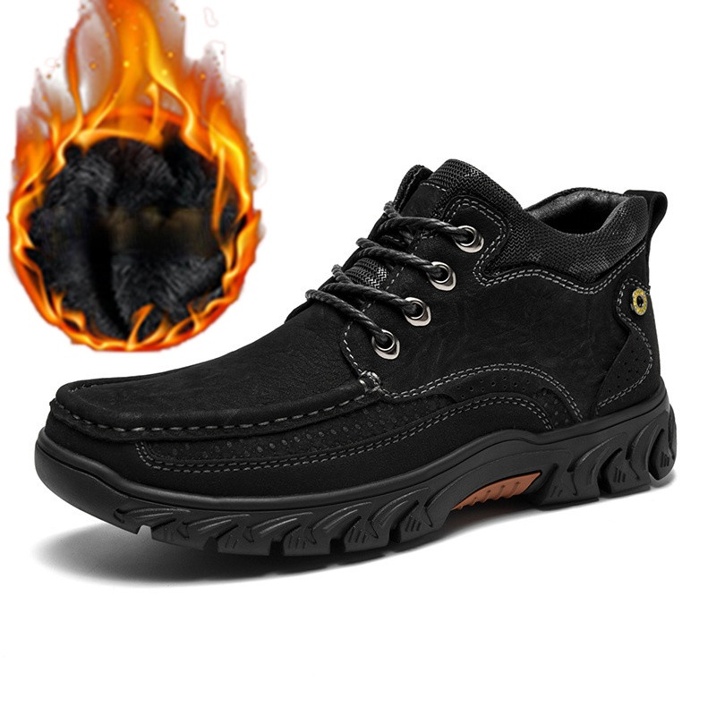 (⏰For All Seasons) Men's Genuine Leather Slip-On Orthopedic Walking Shoes