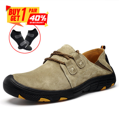 Men Outdoor Hiking Sneakers Non-Slip Toe Protection Casual Walking Leather Loafers