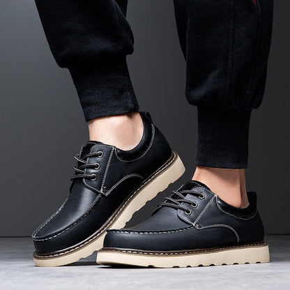 Men's Genuine Leather Moccasin Business Boots Outdoor Casual Shoes