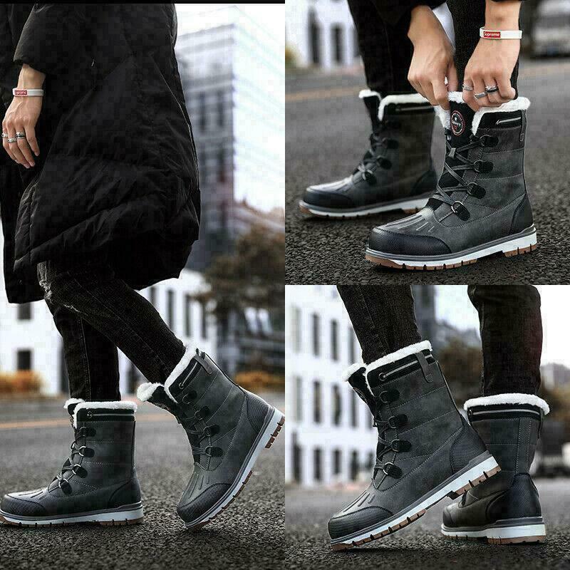 (Free Shipping)Men's High Quality  Toe Protection Waterproof Non-Slip Plush Snow Boots  Work Boots