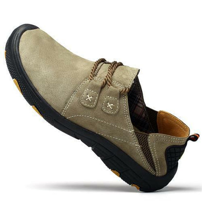 Men Outdoor Hiking Sneakers Non-Slip Toe Protection Casual Walking Leather Loafers