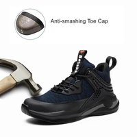 Lightweight Work Shoes, Outdoor Breathable Non-slip Eva Four Season Safety Shoes Steel Toe Puncture-proof Men's Sports Boots