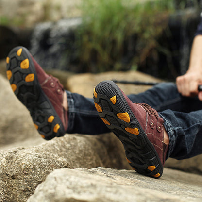 Men Outdoor Hiking Sneakers Non-Slip Toe Protection Casual Walking Leather Loafers