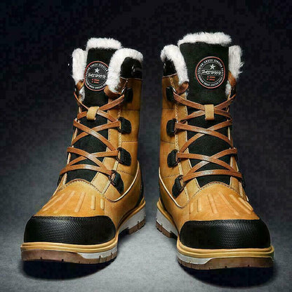 (Free Shipping)Men's High Quality  Toe Protection Waterproof Non-Slip Plush Snow Boots  Work Boots