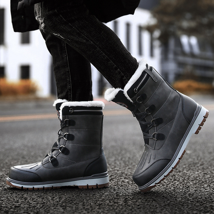 (Free Shipping)Men's High Quality  Toe Protection Waterproof Non-Slip Plush Snow Boots  Work Boots