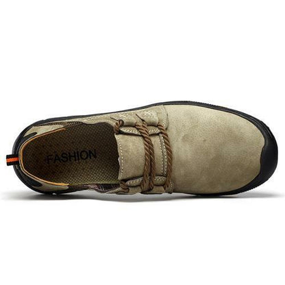 Men Outdoor Hiking Sneakers Non-Slip Toe Protection Casual Walking Leather Loafers