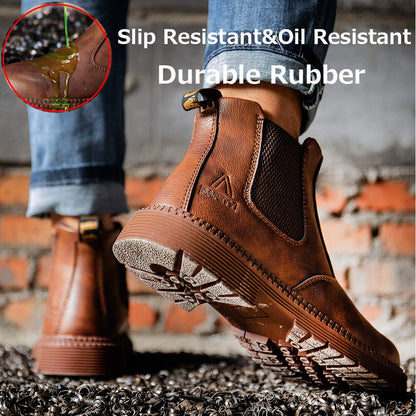 Steel Toe Slip-on Men's Waterproof Chelsea Boots