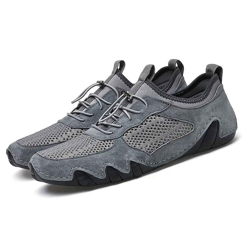 Men's Leather Breathable Mesh Sneakers