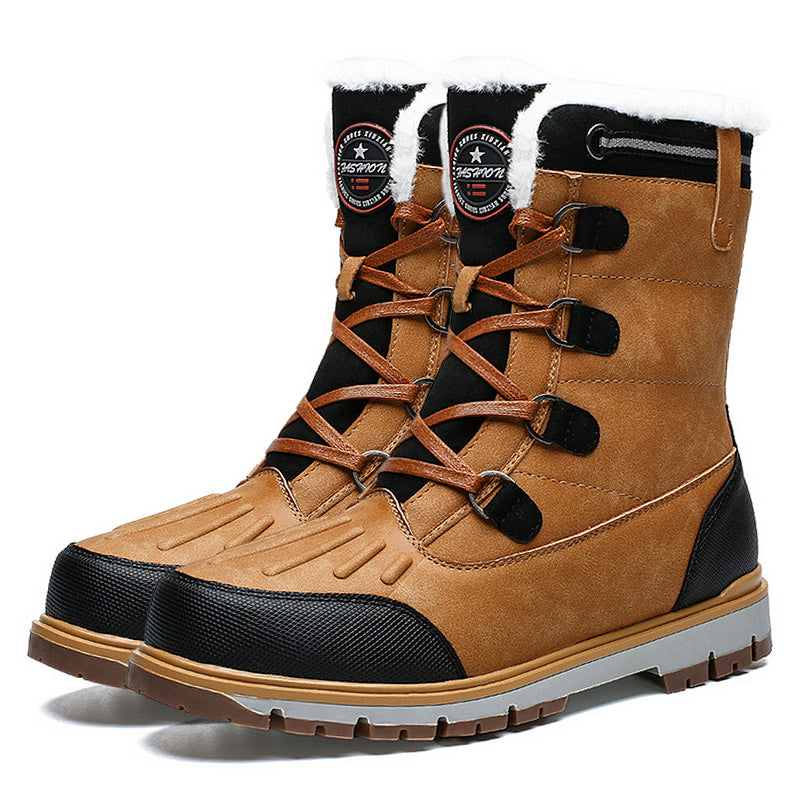 (Free Shipping)Men's High Quality  Toe Protection Waterproof Non-Slip Plush Snow Boots  Work Boots