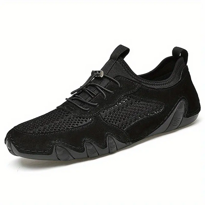 Men's Leather Breathable Mesh Sneakers