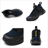 Lightweight Work Shoes, Outdoor Breathable Non-slip Eva Four Season Safety Shoes Steel Toe Puncture-proof Men's Sports Boots