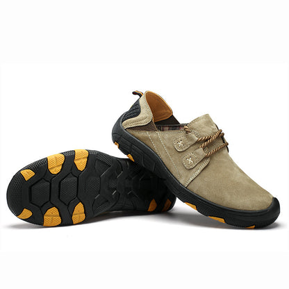 Men Outdoor Hiking Sneakers Non-Slip Toe Protection Casual Walking Leather Loafers