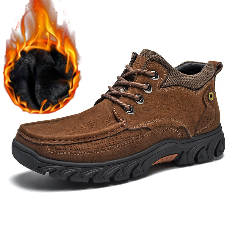 (⏰For All Seasons) Men's Genuine Leather Slip-On Orthopedic Walking Shoes