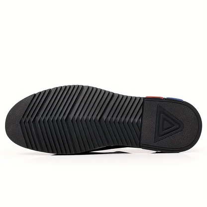 Men's No Tie PU Leather Sneakers - Casual Walking Shoes - Comfortable And Easily Wiped Clean