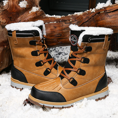 (Free Shipping)Men's High Quality  Toe Protection Waterproof Non-Slip Plush Snow Boots  Work Boots