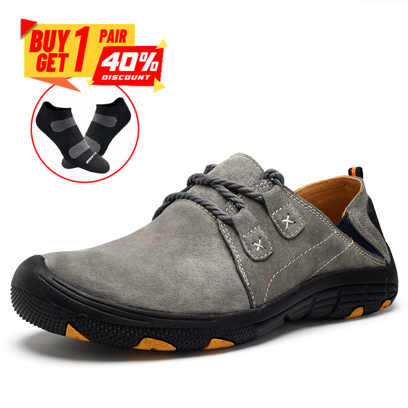 Men Outdoor Hiking Sneakers Non-Slip Toe Protection Casual Walking Leather Loafers
