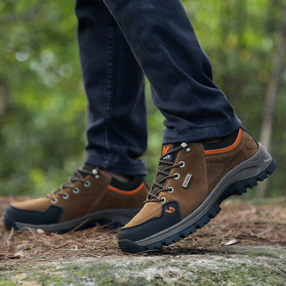 Men's Work Shoes Comfy Arch Support Lightweight Waterproof Hiking Orthopedic Shoes