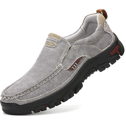 Mens Round Toe Canvas Slip-On Loafers antiskid Walking Casual Shoes