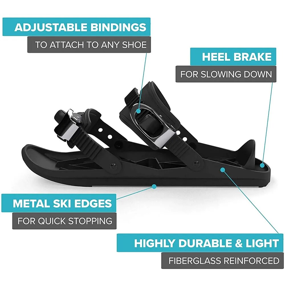 Dallader Mini Ski Skates for Snow The Short Skiboard Portable Skiing Shoes Snow Board (Suitable For All Shoes)