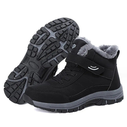 Men's Slip Resistant Snow Boots, Winter Thermal Shoes, Windproof Hiking Boots With Fuzzy Lining