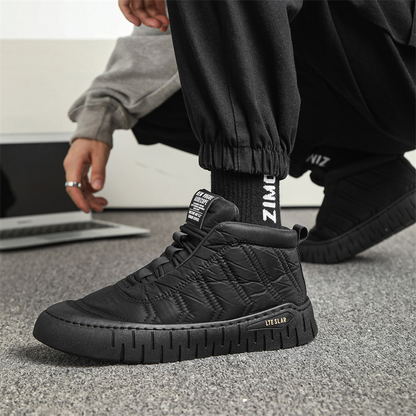 Men's Comfortable Genuine Leather Plush Warm Orthopedic Walking Shoes