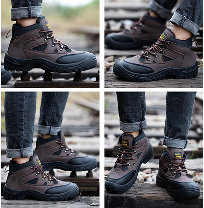 Men Fashion Steel Toe Cap Shoes Waterproof Non-Slip Safety Work Boots (ANSI Approved)