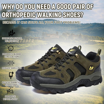 🔥Free Shipping-Men's Genuine Leather Comfort Orthopedic Walking Shoes Hiking Shoes