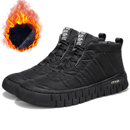 Men's Comfortable Genuine Leather Plush Warm Orthopedic Walking Shoes