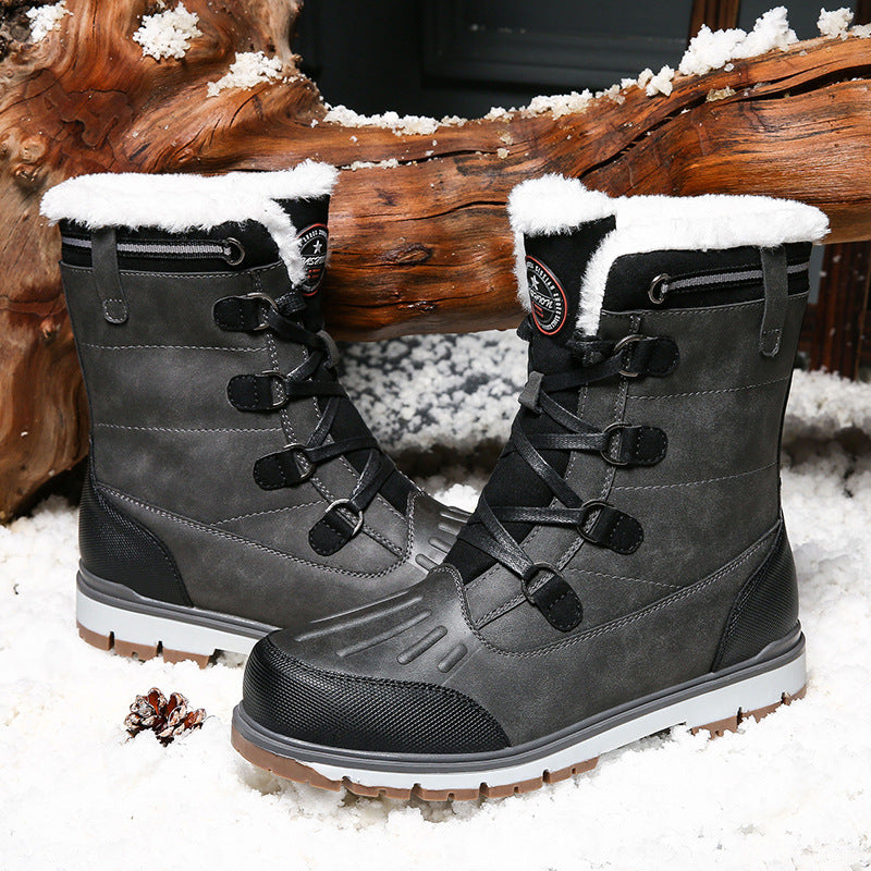 (Free Shipping)Men's High Quality  Toe Protection Waterproof Non-Slip Plush Snow Boots  Work Boots