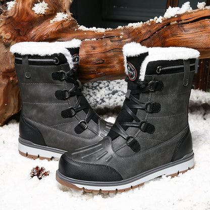 (Free Shipping)Men's High Quality  Toe Protection Waterproof Non-Slip Plush Snow Boots  Work Boots