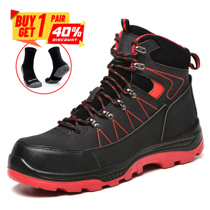 Men Steel Toe Cap Waterproof Safety Boots Outdoor Hiking Shoes (Durability Upgrade)