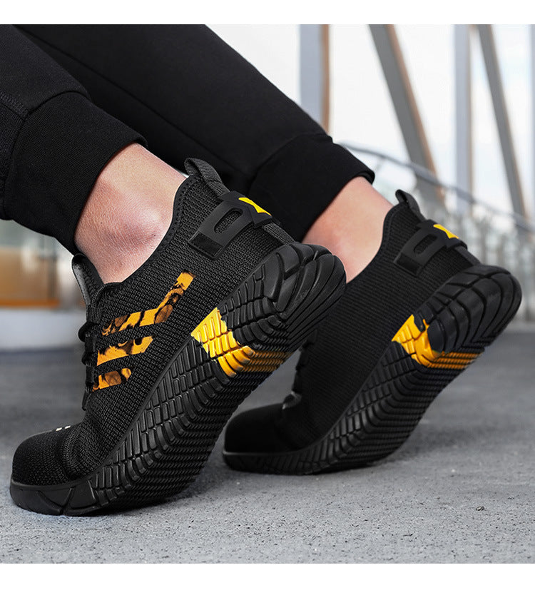 Men Work Boots Casual Trainers Steel Toe Shoes Men Breathable Steel Toe Sneaker Puncture Proof Work Safety Boots
