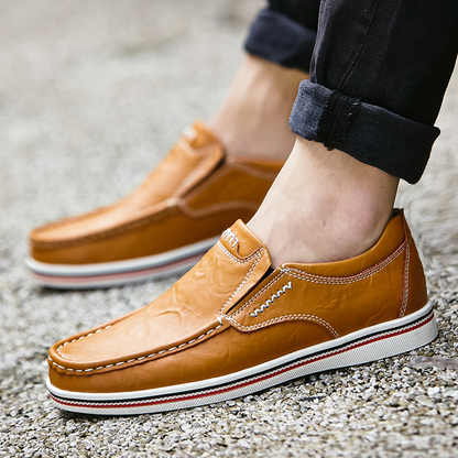 Men's Slip-On Genuine Leather Orthopedic Casual Shoes Work Shoes