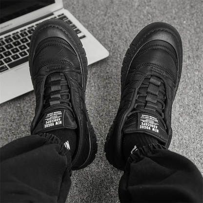 Men's Comfortable Genuine Leather Plush Warm Orthopedic Walking Shoes