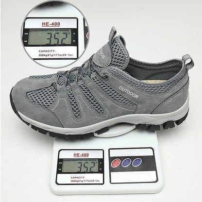 Men's Genuine Leather Breathable Lightweight Arch Support Hiking Orthopedic Shoes