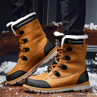(Free Shipping)Men's High Quality  Toe Protection Waterproof Non-Slip Plush Snow Boots  Work Boots