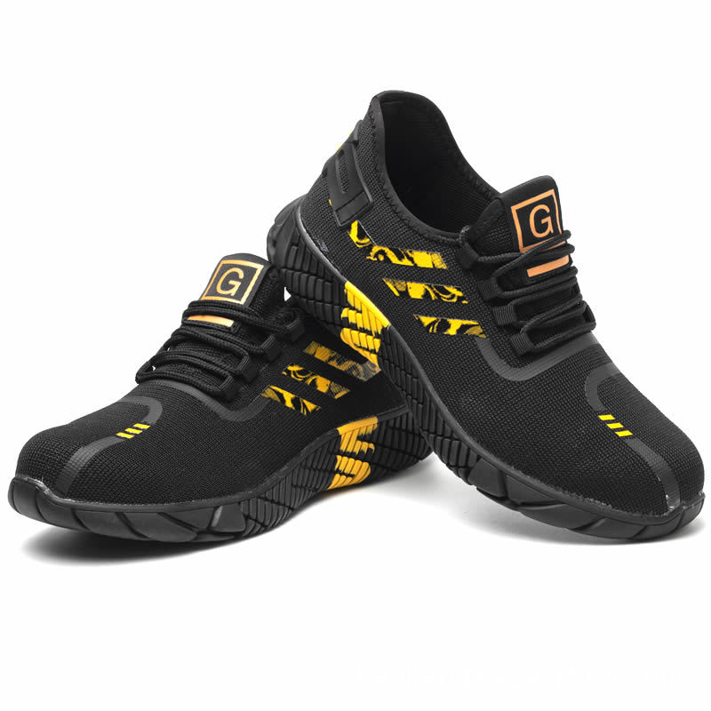 Men Work Boots Casual Trainers Steel Toe Shoes Men Breathable Steel Toe Sneaker Puncture Proof Work Safety Boots