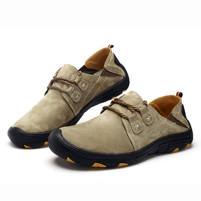 Men Outdoor Hiking Sneakers Non-Slip Toe Protection Casual Walking Leather Loafers
