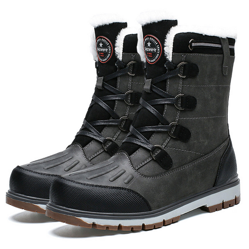 (Free Shipping)Men's High Quality  Toe Protection Waterproof Non-Slip Plush Snow Boots  Work Boots