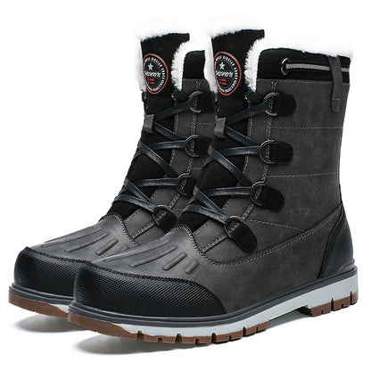 (Free Shipping)Men's High Quality  Toe Protection Waterproof Non-Slip Plush Snow Boots  Work Boots