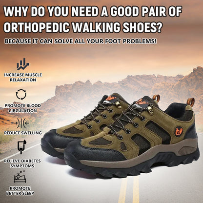 (Cleveland Clinic Recommended) Men's Genuine Leather Comfort Orthopedic Walking Shoes