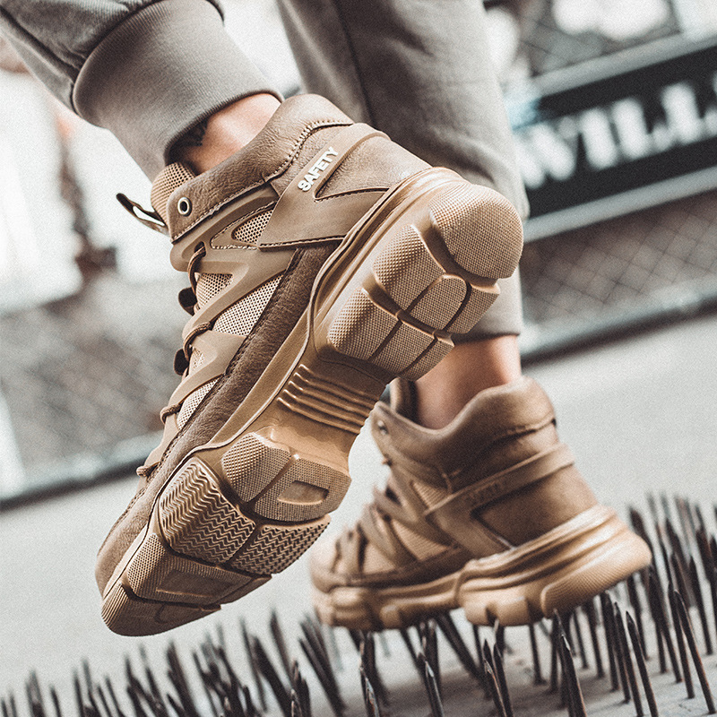 Breathable Anti-Slip Anti-Impact Anti-Puncture Labor Insurance Shoes Steel Toe Safety Work Boots