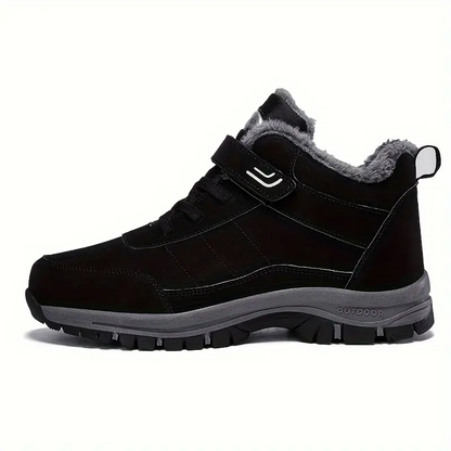 Men's Slip Resistant Snow Boots, Winter Thermal Shoes, Windproof Hiking Boots With Fuzzy Lining